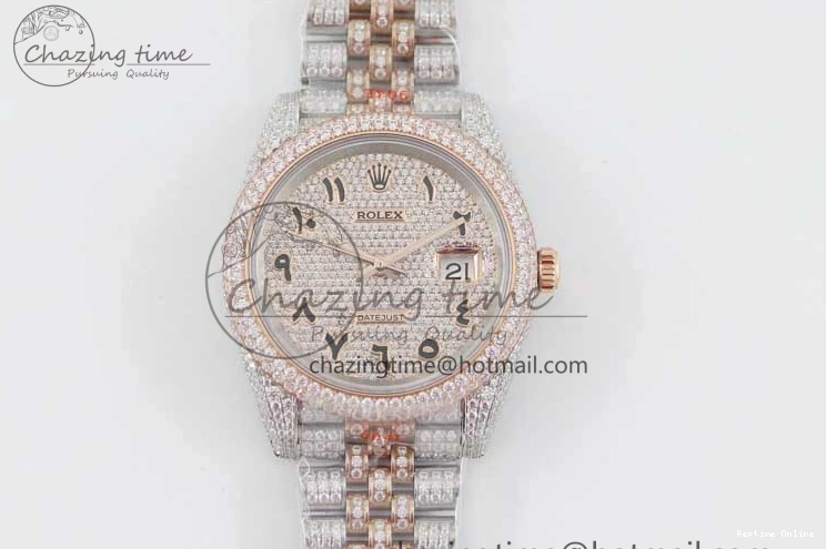 1225 Affordable Datejust 41 SS RG Full Diamonds TWF 1:1 Best Edition Arabic Markers Dial on Jubilee Bracelet A 2385